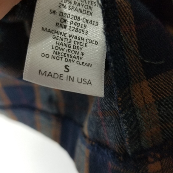 Potter's Pot Made in USA Plaid Open Front Blazer S - Picture 2 of 3